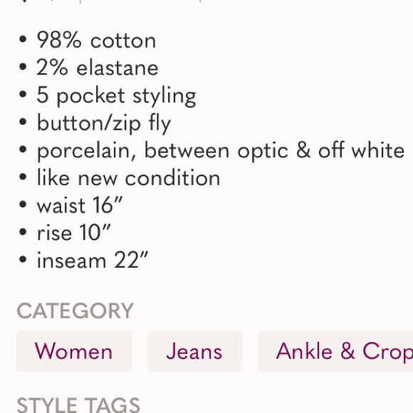 Joie | crop flare jeans in porcelain (30) like new - Picture 4 of 12